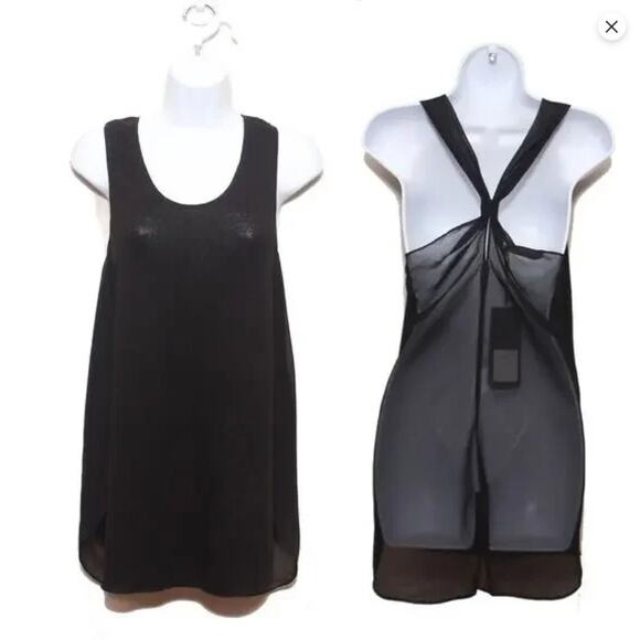 NEW Lysse Sheer back racerback tank top Size Small Black - Picture 1 of 5